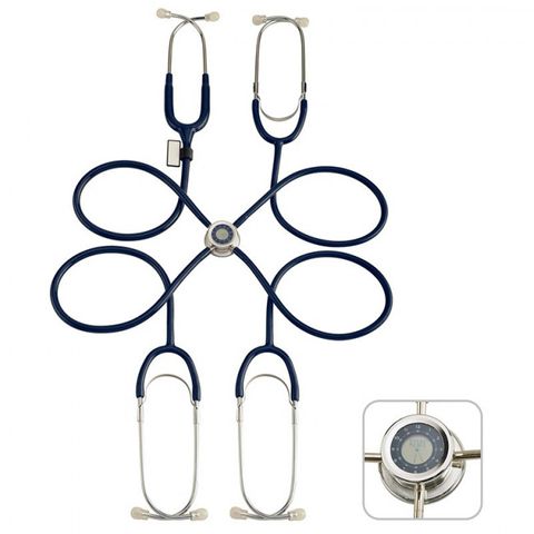 Pulse Time MDF Teaching Stethoscope 4 Users Navy Blue