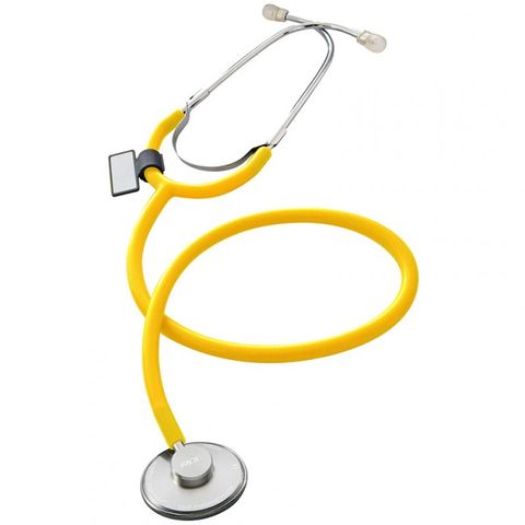 Stethoscope, Solo Singularis Single Head Stethoscope, Single Patient Use, Yellow, Pack of 10
