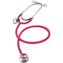 Stethoscope, Duet Singularis Dual Head Stethoscope, Single Patient Use, Red, Pack of 10