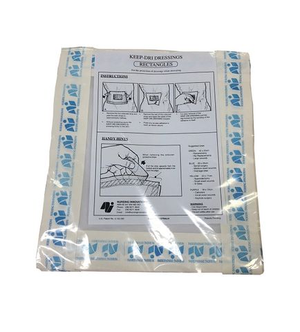 Protector, Keep Dri Rectangle Blue 25 x 20cm - (for use on medium sized wounds, drainage sites, spinal surgery)