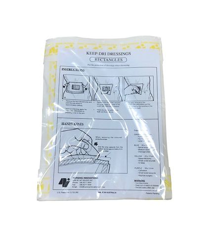 Protector, Keep Dri Rectangle Yellow 20 x 15cm - (for use on small sized wounds, appendectomy, IV sites)