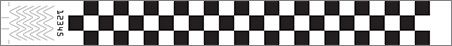 Band, ID Tyvek Black Checkerboard 25mm (1") Tear Resistant Material Non Stretch & Waterproof