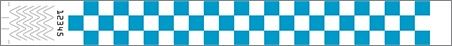 Band, ID Tyvek Neon Blue Checkerboard 25mm (1") Tear Resistant Material Non Stretch & Waterproof