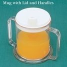 Mug with Lid and Handles, Regular 296ml Clear Plastic