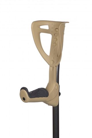 Ergotech Forearm Crutches Beige w/ Black Grip Pair