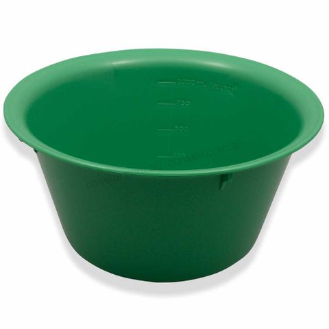 Bowl, Autoclavable Green. Graduations from 250ml to 1000ml. Non Sterile
