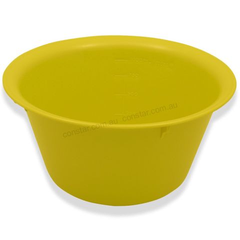Bowl, Autoclavable Yellow. Graduations from 250ml to 1000ml. Non Sterile
