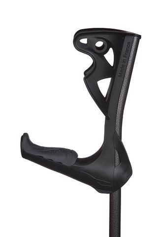 Opti-Comfort Forearm Crutch Black w/ Black Grip Pair