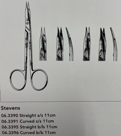 Scissor, Dissecting Stevens 11cm Curved Blunt/Blunt
