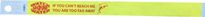 Aqua Jetty Watch Around Water Custom Print Tyvek 3/4" Wrist Band - Neon Yellow with Red Writing