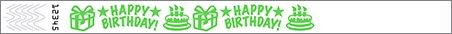 Band, ID Tyvek Happy Birthday Neon Lime 19mm/3/4 B1000