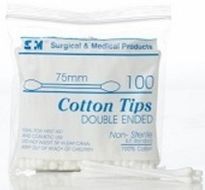 Cotton Tip 7.5cm Double Ended - Non Sterile