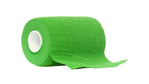Bandage, AMS Cohesive 10cm x 5m Stretched - Colour Green. Durable elasticity with a short stretch with permanent compression.