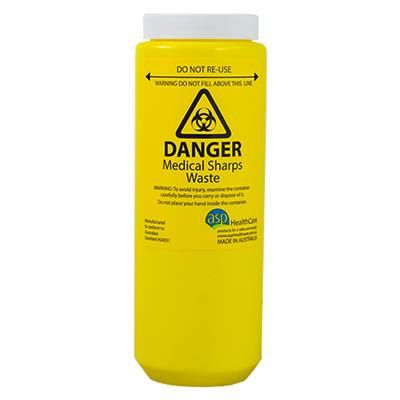 Sharps Container - 500ml Fittube - Yellow