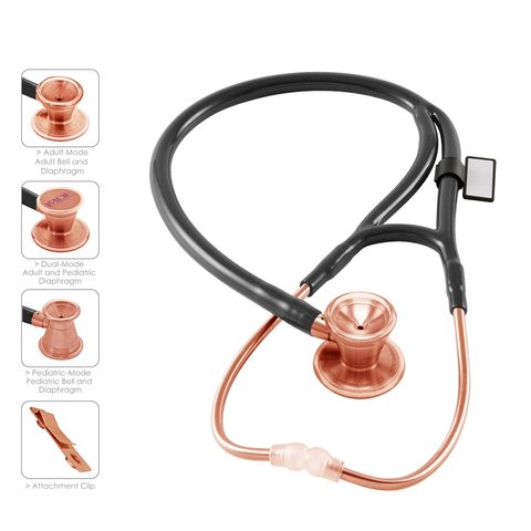 ProCardial ERA Rose Gold Edition Stethoscope with Black Tubing