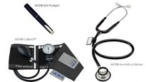 Calibra Stethoscope Kit MDF Includes Pocket Aneroid Sphygmomanometer & Acoustica Stethoscope Black & Pocket Penlight
