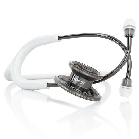 Stethoscope, MD One, Perle Noire (gunmetal gray) & White Tubing