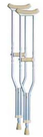 Crutches, Aluminium Underarm, Tall Adult, Adjustable Height 135-155cm, Pair