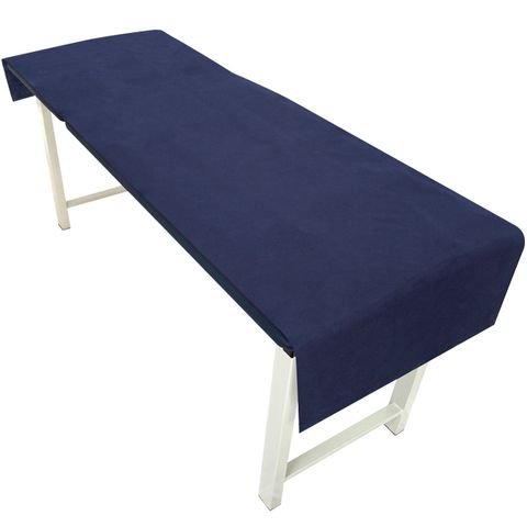 Non-Fitted Bed Sheet 240x70cm, Throw Over, Non-Woven Navy Blue Disposable