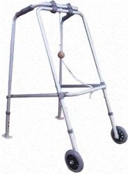 Walking Frame Folding with wheels and skis Medium 787-860mm Height, 610mm width