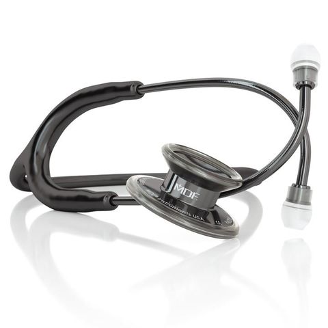 Stethoscope, MD One, Perle Noire (gunmetal gray) & Black Tubing