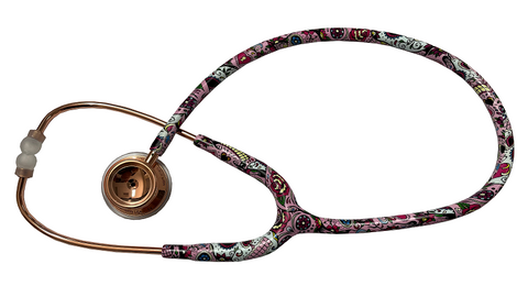 MDF MD One MPrint Stethoscope Adult Rose Gold Sugar Skull