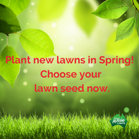 Plant New Lawns in Spring!  Choose Your Lawn Seed Now.