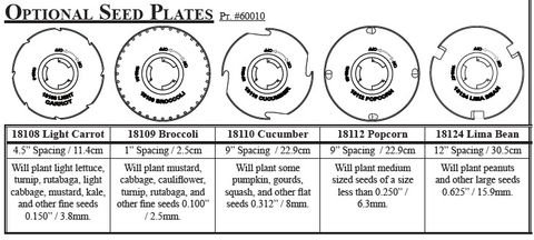 Earthway Optional Seed Plates for Precision Seeder