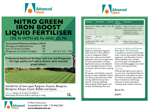 Nitro Green Iron Boost Liquid Fertiliser 1Lt