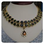 18k Gold Australian Sapphire and Diamond Pendant
