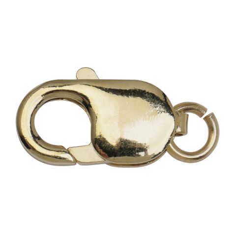 14K Yellow Gold Oval Hinged Hook & Eye Clasp