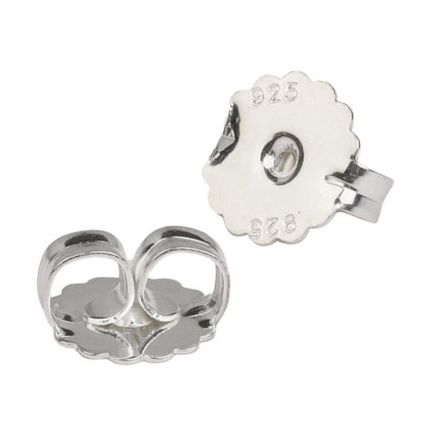 Butterflies - Scalloped Edge Sterling Silver 8mm