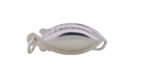Pearl Clasp Plain - Sterling Silver 5 x 11mm