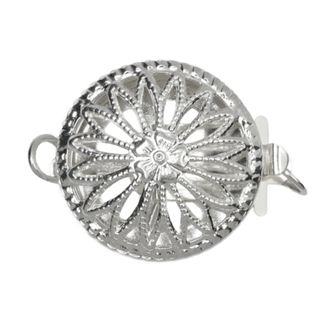 Pearl Clasp Round 1 Strand Filigree - S/S 12.5mm