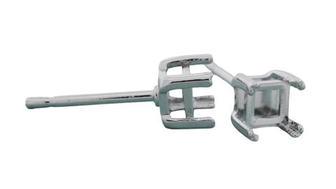 Square Princess Studs - 9ct White Gold 3.5mm