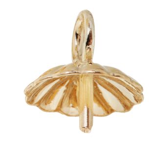 Pearl Drop - Fluted Pad 9ct Yellow Gold 3mm