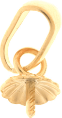 Pearl Drop & Bail - Fluted Pad 9ct White Gold 3mm