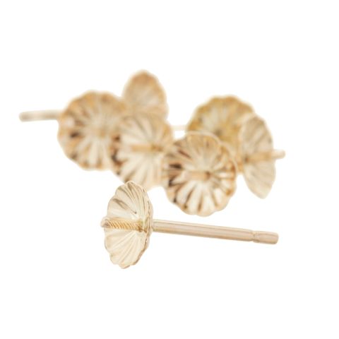 Pearl Cup & Post Fluted - Sterling Silver 4mm