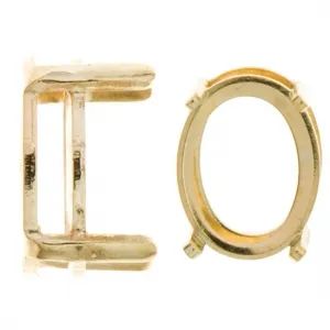 Oval Ring Mount 4 Claw - 9ct Yellow Gold 5 x 4mm