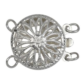 Pearl Clasp Round 2 Strand Filigree - S/S 12.5mm