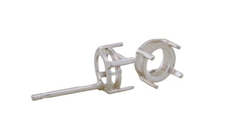 Round 4 Claw Studs - Sterling Silver 6mm