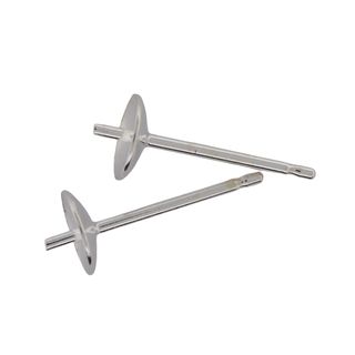 Pearl Cup & Post Plain Pad - Sterling Silver 5mm