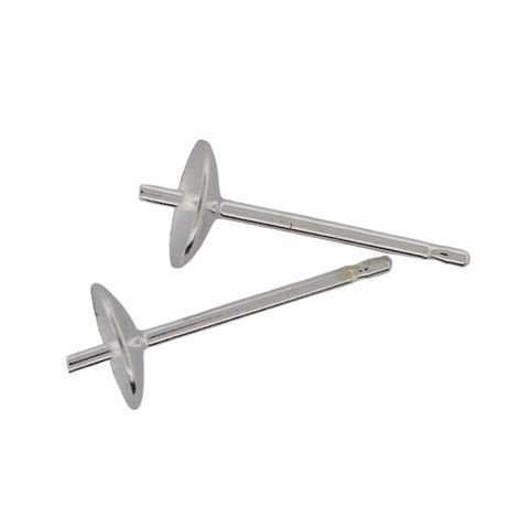 Silver Plain Pearl Studs