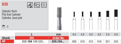 DIAMOND BUR - CYLINDER