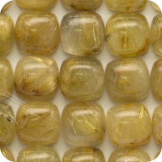 Rutilated Quartz - Dark Re Cushion Cab 15mm x 15mm