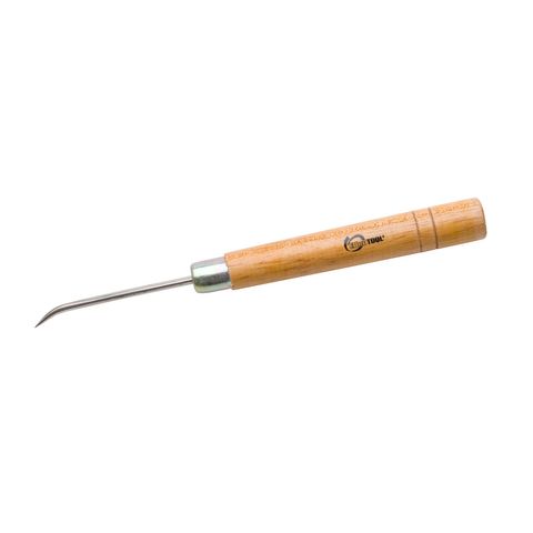 Slim Burnisher with Wood Handle - Curved