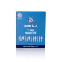 Town Talk - 12pc Slvr Cutlery Storage Roll-D Blue