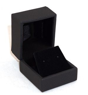 Imitation Leather Box - Earring Black/Black