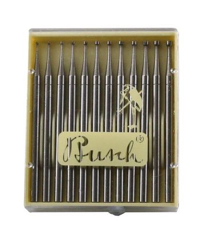 Busch 411T Twin Cut Bur Set of 12 - 0.8 - 2.0mm