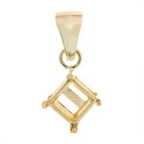 9ct Yellow Square Princess pendant